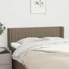 Image de vidaXL Tête de lit avec oreilles Taupe 147x16x78-88 cm Tissu3119008
