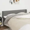 Image de Tête De Lit Avec Oreilles Gris Foncé 163x16x78/88 Cm Tissu Vidaxl