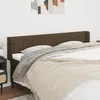 Image de Tête De Lit Avec Oreilles Marron Foncé 163x16x78/88 Cm Tissu Vidaxl
