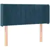 Image de Tête De Lit Avec Oreilles Bleu Foncé 103x16x78/88 Cm Velours Vidaxl