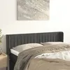 Image de Tête De Lit Avec Oreilles Gris Foncé 147x16x78/88 Cm Velours Vidaxl