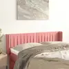 Image de Tête De Lit Avec Oreilles Rose 147x16x78/88 Cm Velours Vidaxl