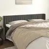 Image de Tête De Lit Avec Oreilles Gris Foncé 163x16x78/88 Cm Velours Vidaxl