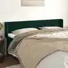 Image de Tête De Lit Avec Oreilles Vert Foncé 163x16x78/88 Cm Velours Vidaxl