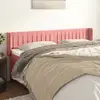 Image de Tête De Lit Avec Oreilles Rose 163x16x78/88 Cm Velours Vidaxl