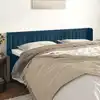 Image de Tête De Lit Avec Oreilles Bleu Foncé 203x16x78/88 Cm Velours Vidaxl