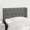 Image de Tête De Lit Avec Oreilles Gris Foncé 83x16x78/88 Cm Tissu Vidaxl