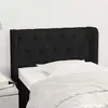 Image de Tête De Lit Avec Oreilles Noir 83x16x78/88 Cm Tissu Vidaxl