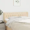 Image de Tête De Lit Avec Oreilles Crème 147x16x78/88 Cm Tissu Vidaxl