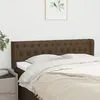 Image de Tête De Lit Avec Oreilles Marron Foncé 163x16x78/88 Cm Tissu Vidaxl