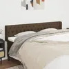 Image de Tête De Lit Avec Oreilles Marron Foncé 203x16x78/88 Cm Tissu Vidaxl