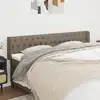 Image de Tête De Lit Avec Oreilles Taupe 203x16x78/88 Cm Tissu Vidaxl