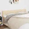 Image de Tête De Lit Avec Oreilles Crème 203x16x78/88 Cm Tissu Vidaxl