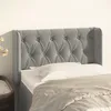 Image de Tête De Lit Avec Oreilles Gris Clair 83x16x78/88 Cm Velours Vidaxl