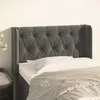 Image de Tête De Lit Avec Oreilles Gris Foncé 83x16x78/88 Cm Velours Vidaxl