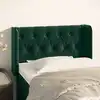 Image de Tête De Lit Avec Oreilles Vert Foncé 83x16x78/88 Cm Velours Vidaxl