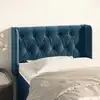 Image de Tête De Lit Avec Oreilles Bleu Foncé 83x16x78/88 Cm Velours Vidaxl