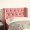 Image de Tête De Lit Avec Oreilles Rose 83x16x78/88 Cm Velours Vidaxl