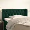 Image de Tête De Lit Avec Oreilles Vert Foncé 93x16x78/88 Cm Velours Vidaxl