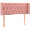 Image de Tête De Lit Avec Oreilles Rose 93x16x78/88 Cm Velours Vidaxl