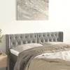 Image de Tête De Lit Avec Oreilles Gris Clair 163x16x78/88 Cm Velours Vidaxl