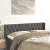 Image de Tête De Lit Avec Oreilles Gris Foncé 163x16x78/88 Cm Velours Vidaxl
