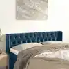 Image de Tête De Lit Avec Oreilles Bleu Foncé 163x16x78/88 Cm Velours Vidaxl
