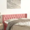 Image de Tête De Lit Avec Oreilles Rose 163x16x78/88 Cm Velours Vidaxl