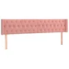 Image de Tête De Lit Avec Oreilles Rose 183x16x78/88 Cm Velours Vidaxl