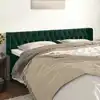 Image de Tête De Lit Avec Oreilles Vert Foncé 203x16x78/88 Cm Velours Vidaxl