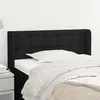 Image de Tête De Lit Avec Oreilles Noir 93x16x78/88 Cm Tissu Vidaxl