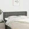 Image de Tête De Lit Avec Oreilles Gris Foncé 147x16x78/88 Cm Tissu Vidaxl