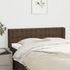Image de Tête De Lit Avec Oreilles Marron Foncé 147x16x78/88 Cm Tissu Vidaxl