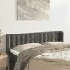 Image de Tête De Lit Avec Oreilles Gris Foncé 147x16x78/88 Cm Velours Vidaxl