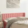 Image de Tête De Lit Avec Oreilles Rose 147x16x78/88 Cm Velours Vidaxl