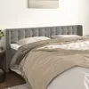 Image de Tête De Lit Avec Oreilles Gris Clair 163x16x78/88 Cm Velours Vidaxl