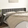 Image de Tête De Lit Avec Oreilles Gris Foncé 163x16x78/88 Cm Velours Vidaxl