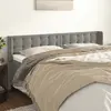 Image de Tête De Lit Avec Oreilles Gris Clair 203x16x78/88 Cm Velours Vidaxl