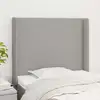 Image de Tête De Lit Avec Oreilles Gris Clair 83x16x118/128 Cm Tissu Vidaxl