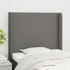 Image de Tête De Lit Avec Oreilles Gris Foncé 83x16x118/128 Cm Tissu Vidaxl