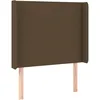 Image de Tête De Lit Avec Oreilles Marron Foncé 83x16x118/128 Cm Tissu Vidaxl