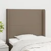 Image de Tête De Lit Avec Oreilles Taupe 83x16x118/128 Cm Tissu Vidaxl