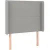 Image de Tête De Lit Avec Oreilles Gris Clair 93x16x118/128 Cm Tissu Vidaxl