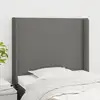 Image de Tête De Lit Avec Oreilles Gris Foncé 93x16x118/128 Cm Tissu Vidaxl