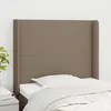 Image de Tête De Lit Avec Oreilles Taupe 93x16x118/128 Cm Tissu Vidaxl