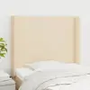 Image de Tête De Lit Avec Oreilles Crème 93x16x118/128 Cm Tissu Vidaxl