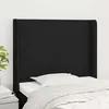 Image de Tête De Lit Avec Oreilles Noir 103x16x118/128 Cm Tissu Vidaxl