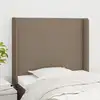 Image de Tête De Lit Avec Oreilles Taupe 103x16x118/128 Cm Tissu Vidaxl