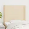Image de Tête De Lit Avec Oreilles Crème 103x16x118/128 Cm Tissu Vidaxl