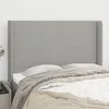 Image de Tête De Lit Avec Oreilles Gris Clair 147x16x118/128 Cm Tissu Vidaxl